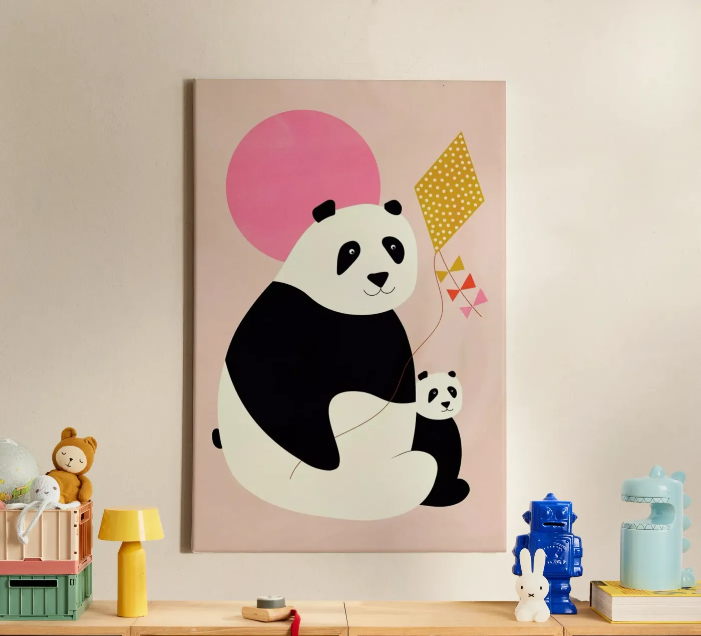 Panda Bears canvas van Little Flourishes