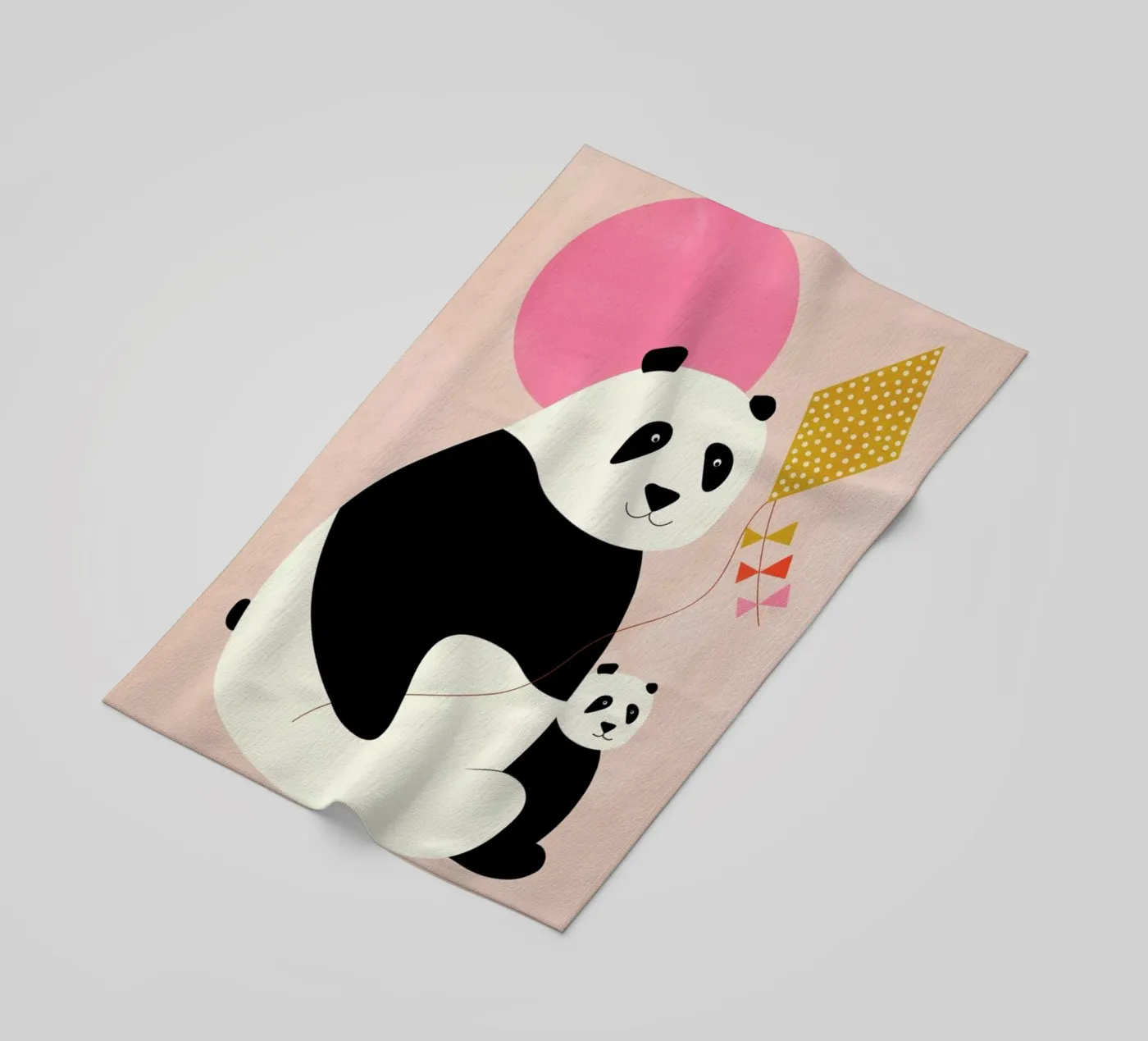 Panda Bears strandhanddoek van Little Flourishes