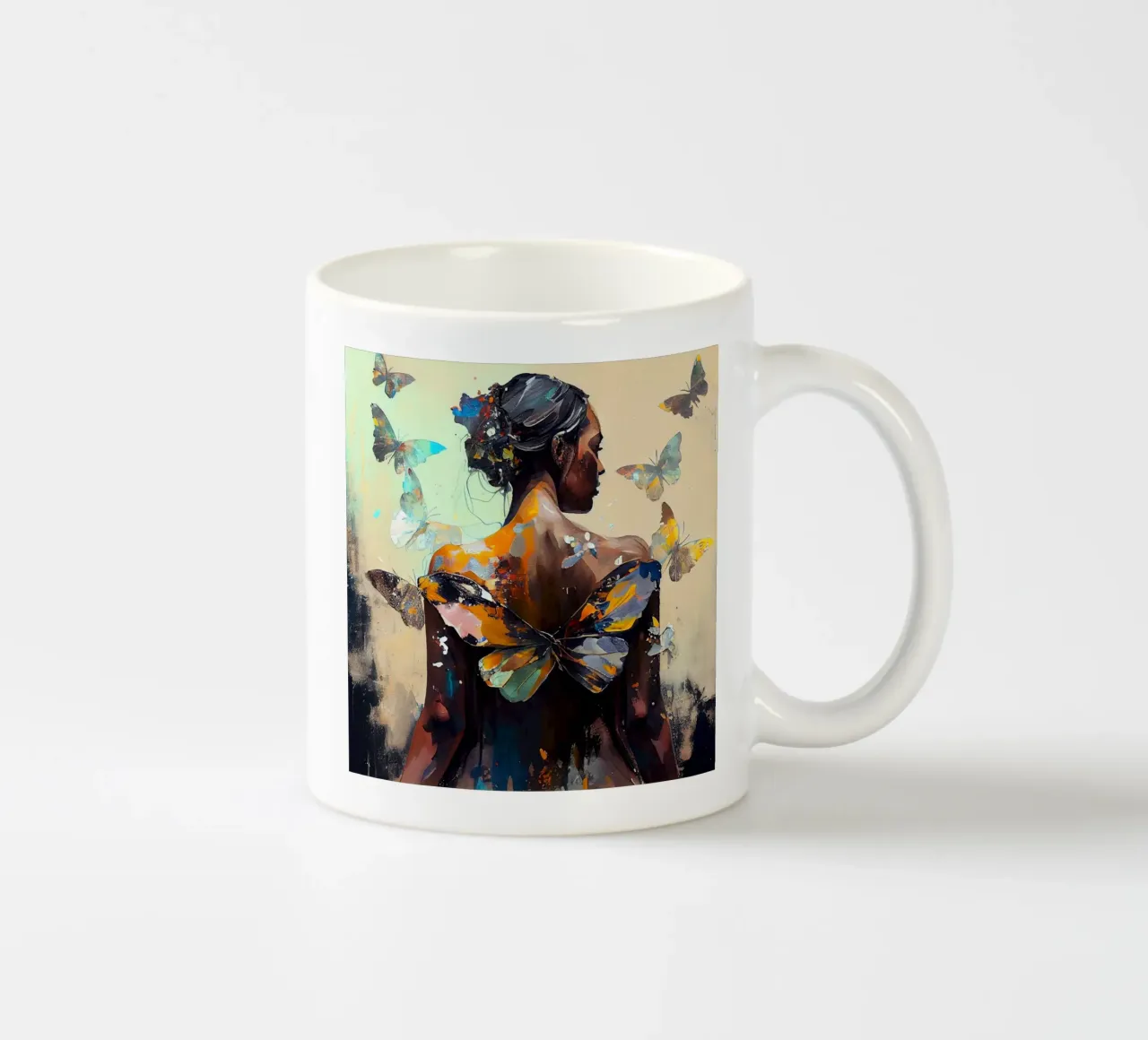 Corpo potente di donna farfalla tazza in ceramica da Chromatic Fusion Studio