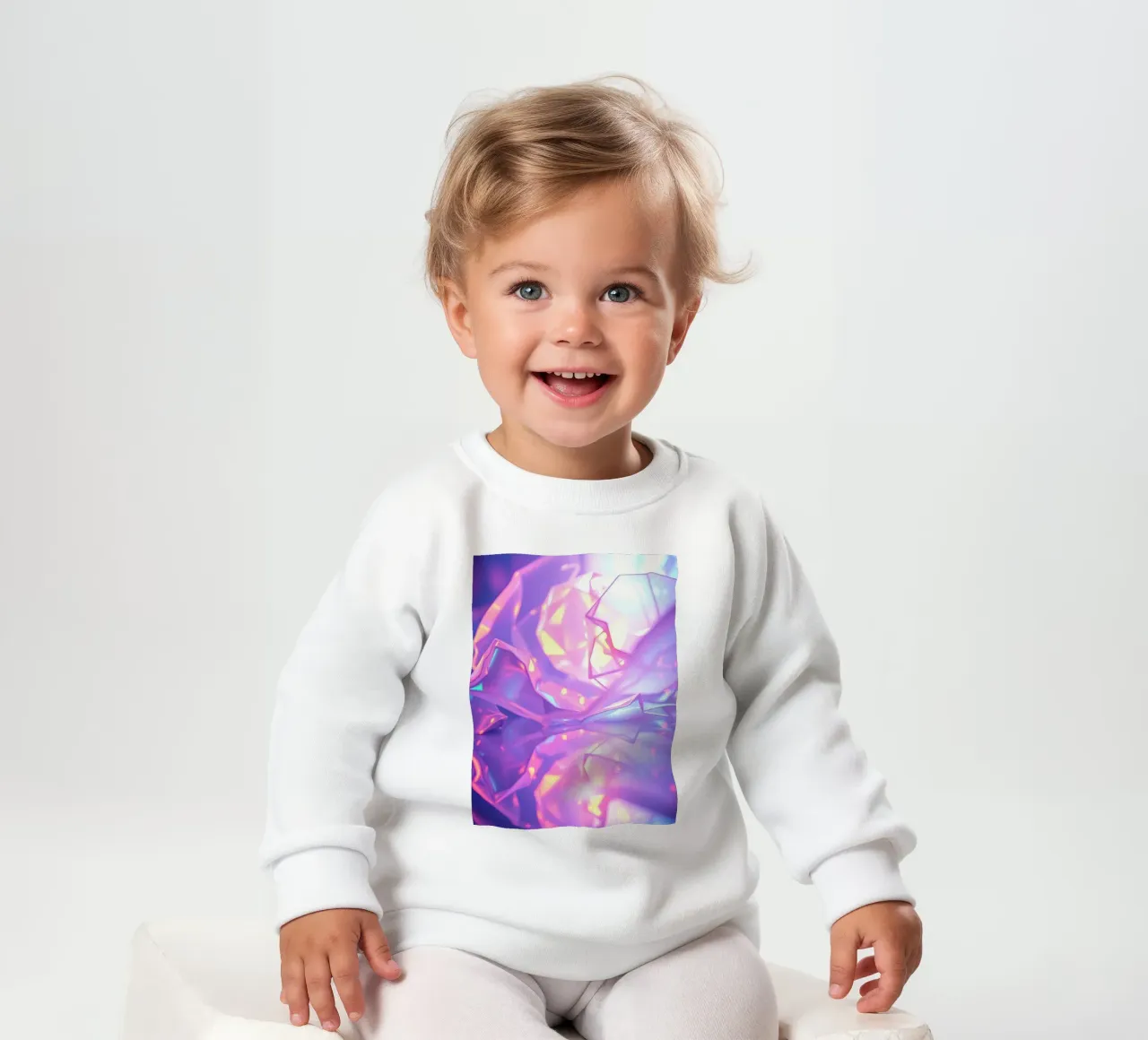 Forme geometriche astratte colorate che riflettono una superficie liscia felpa neonato da DesignDoodle