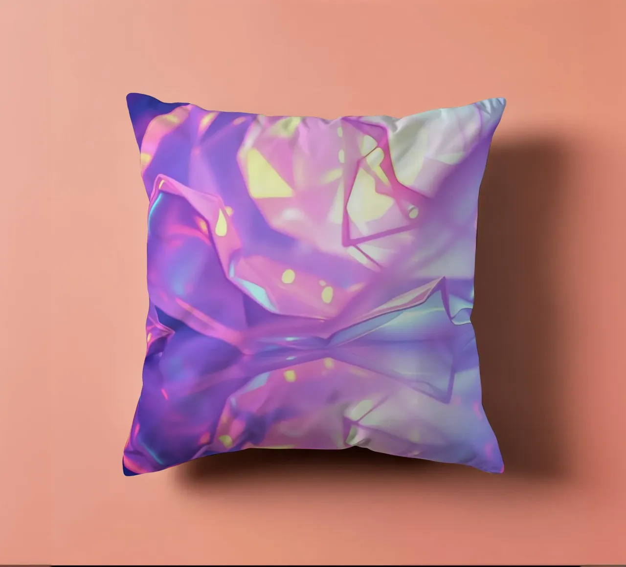 Forme geometriche astratte colorate che riflettono una superficie liscia cuscino da DesignDoodle
