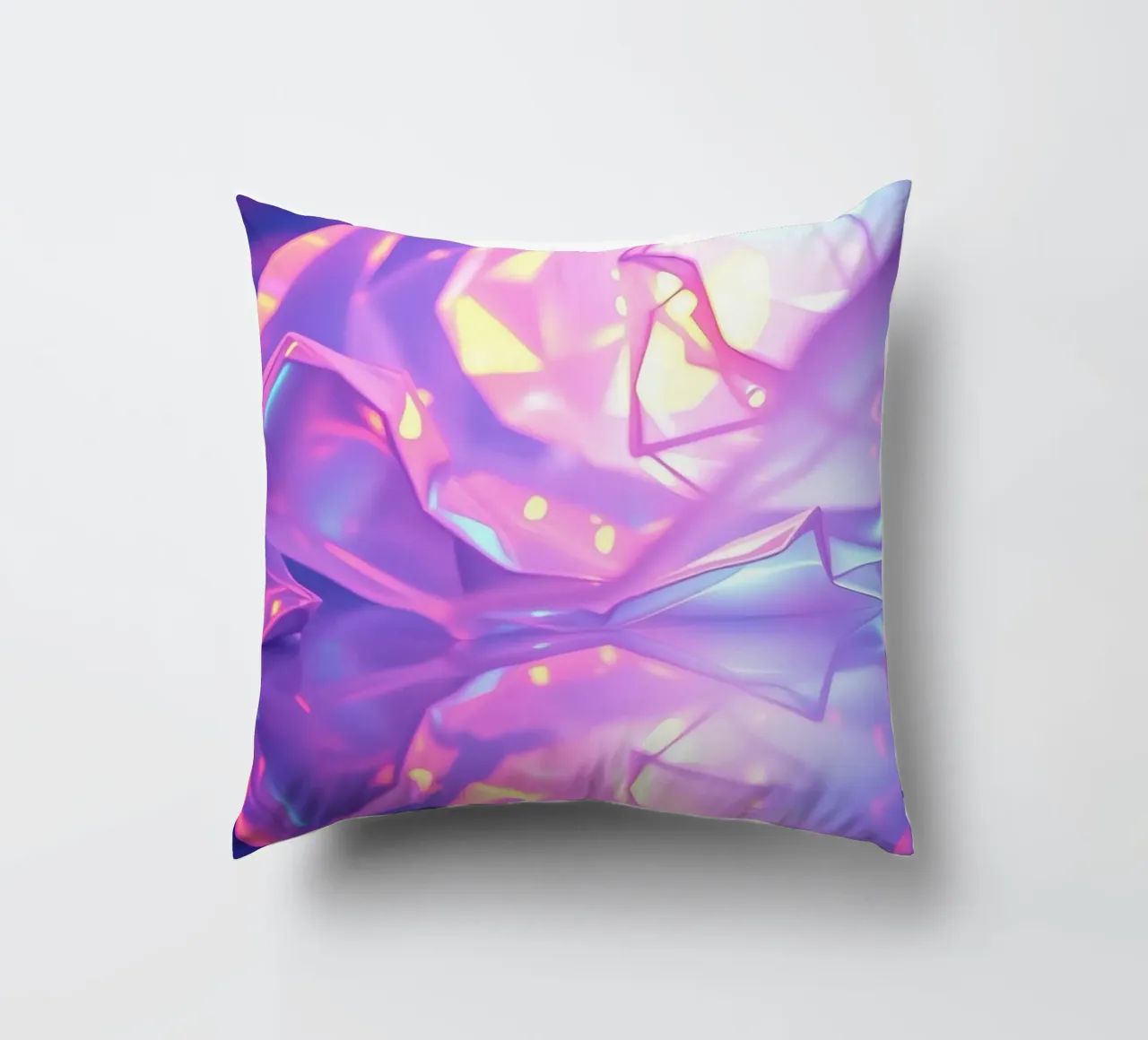 Forme geometriche astratte colorate che riflettono una superficie liscia cuscino da DesignDoodle