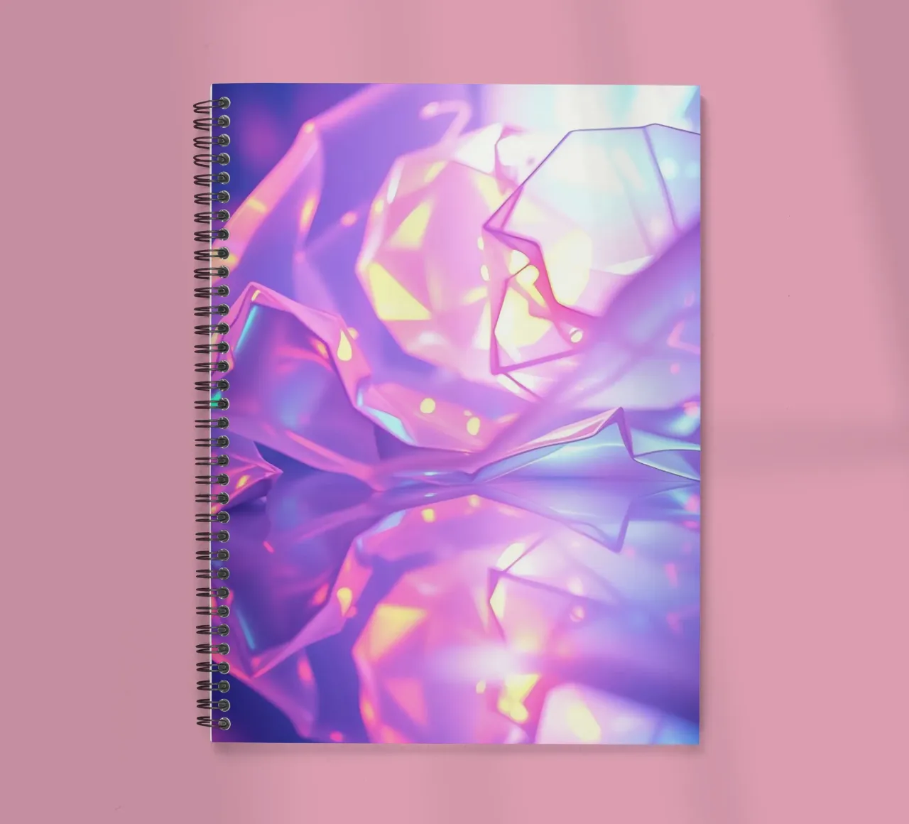 Colorful abstract geometric shapes reflected smooth surface spiral notebook by DesignDoodle