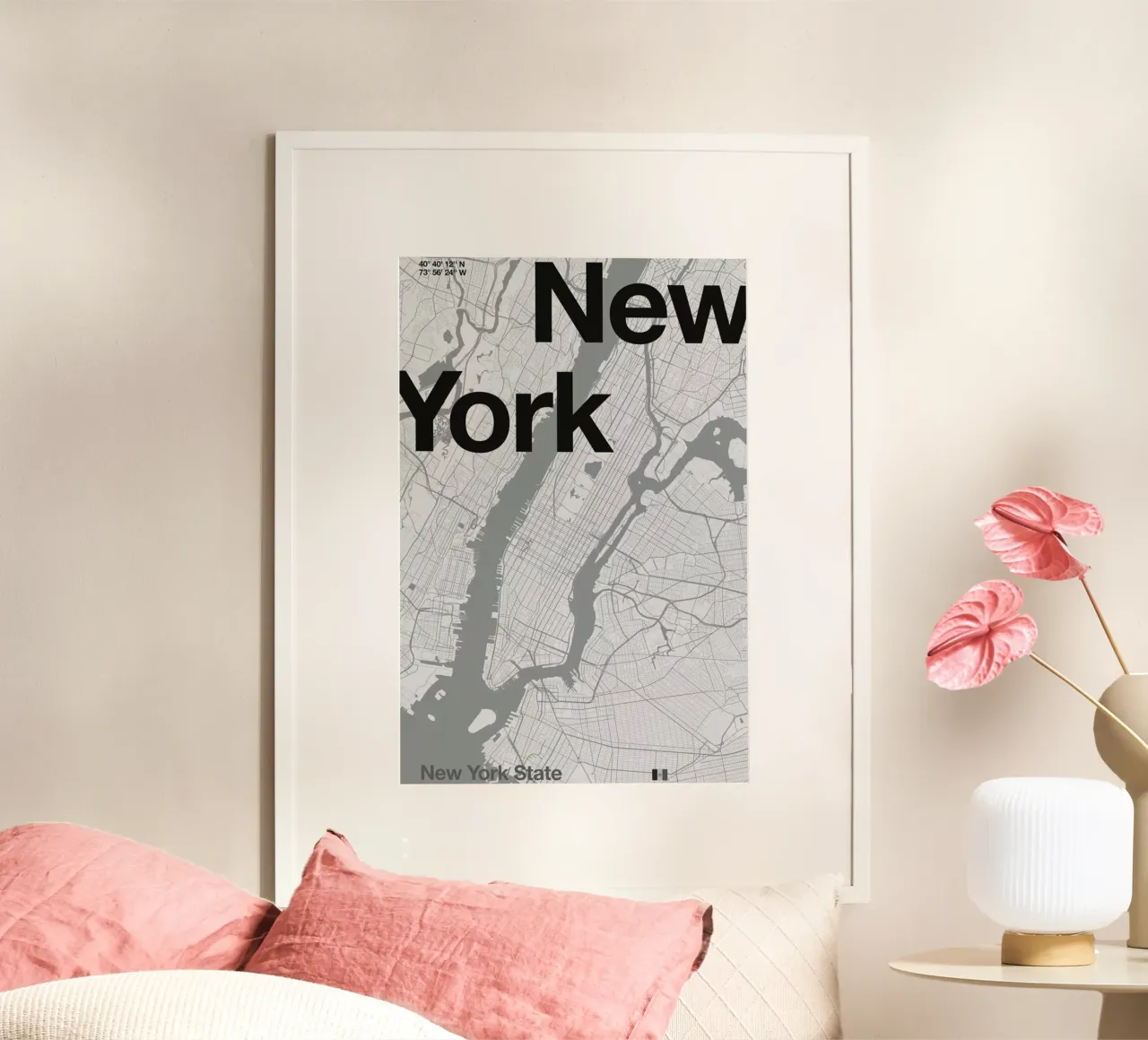 New York Minimal Map carta hahnemühle da Florent Bodart