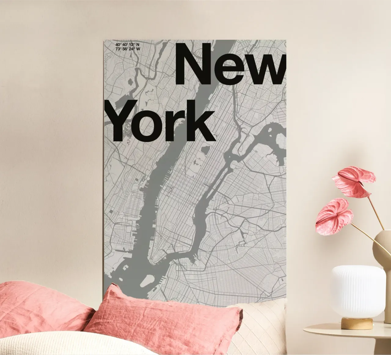 New York Minimal Map carta hahnemühle da Florent Bodart