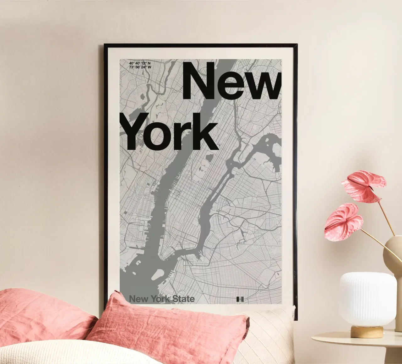 New York Minimal Map carta hahnemühle da Florent Bodart