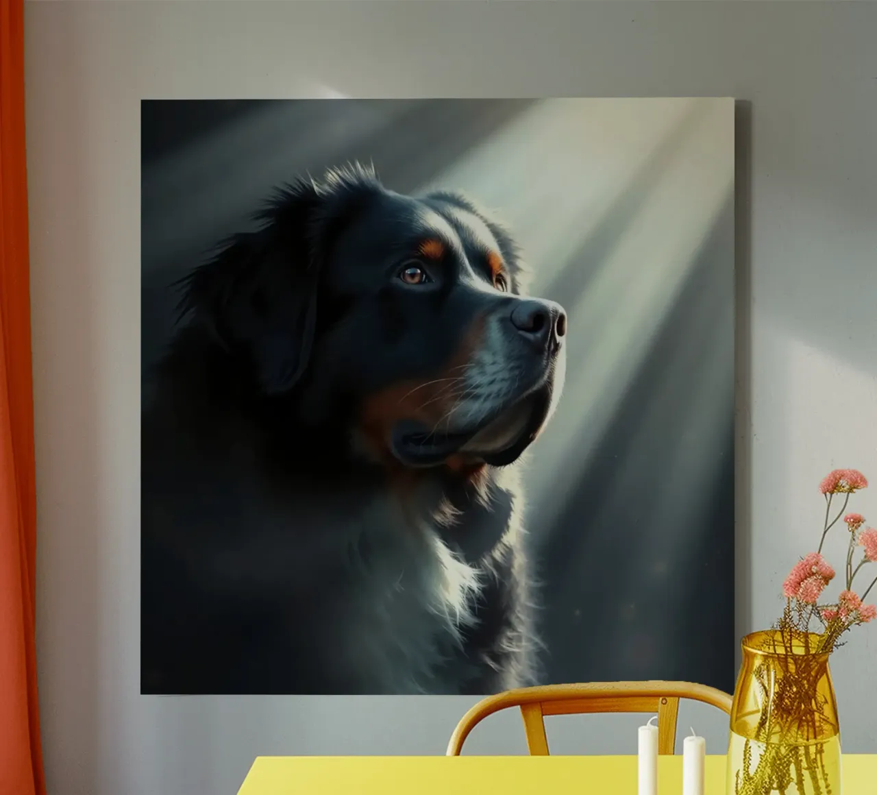 Prachtige Berner Sennenhond canvas met Baklijst van Yumis.Beargang.and.Me