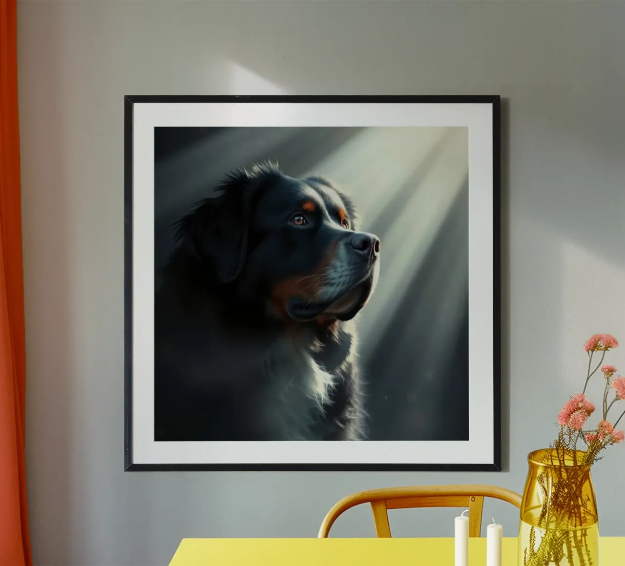 Bellissimo cane da montagna bernese poster con telaio in alluminio da Yumis.Beargang.and.Me
