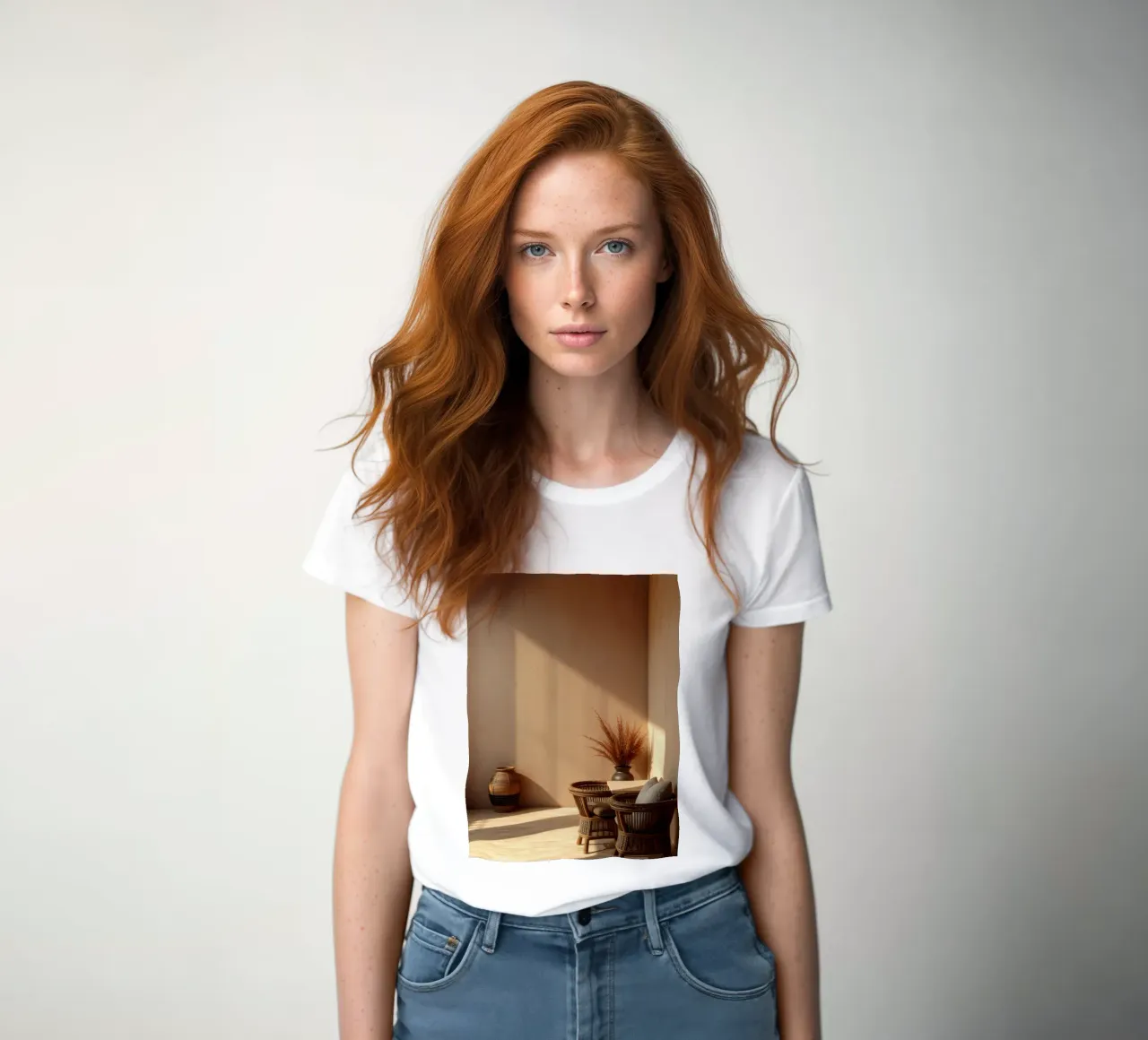 Elegantes und beruhigendes Zimmer mit minimalistischem Interieur Frauen T-Shirt von DesignDoodle