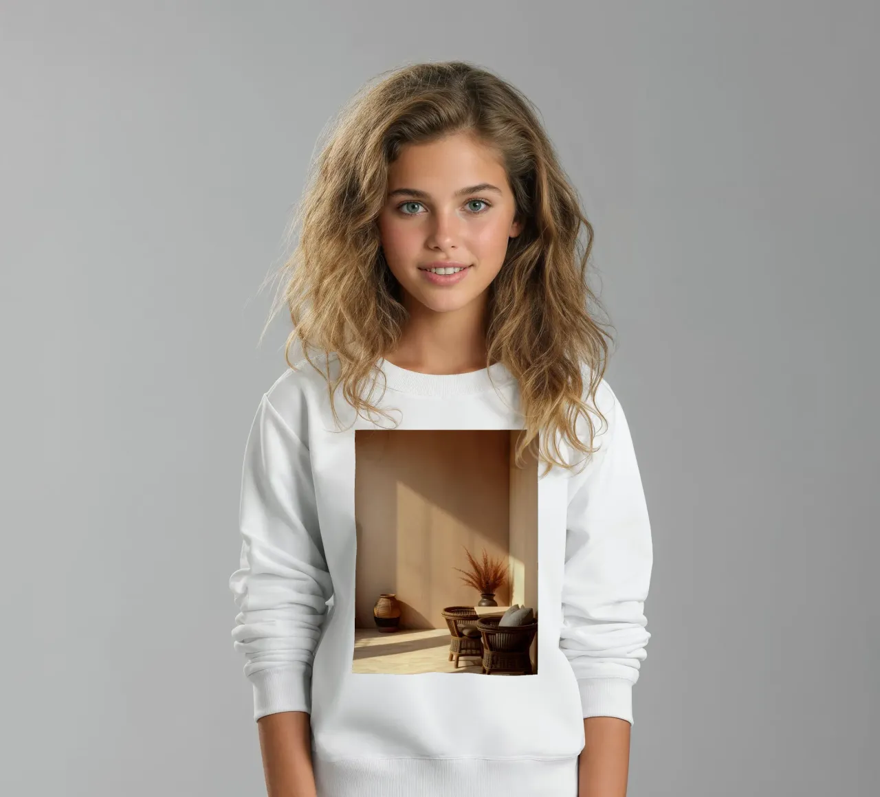 Camera elegante e rilassante con interni minimalisti felpa bambino da DesignDoodle
