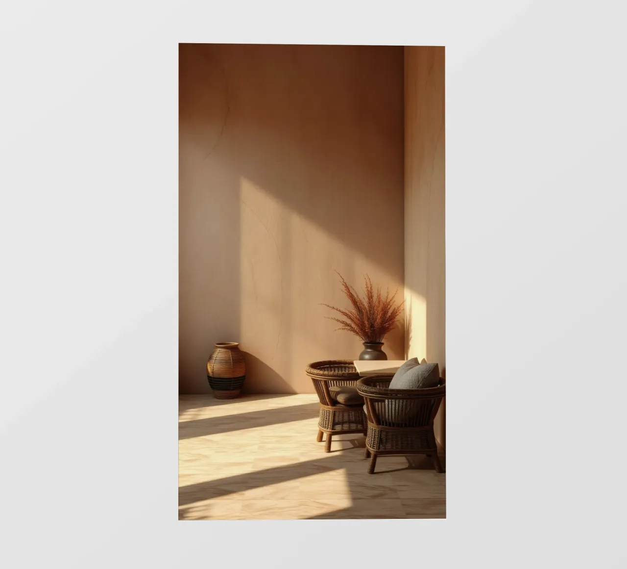 Camera elegante e rilassante con interni minimalisti telo in pvc da DesignDoodle