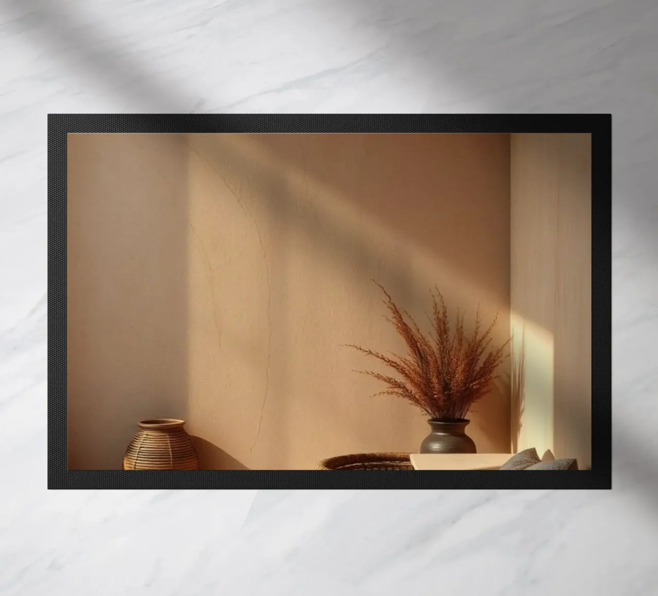 Camera elegante e rilassante con interni minimalisti zerbino da DesignDoodle