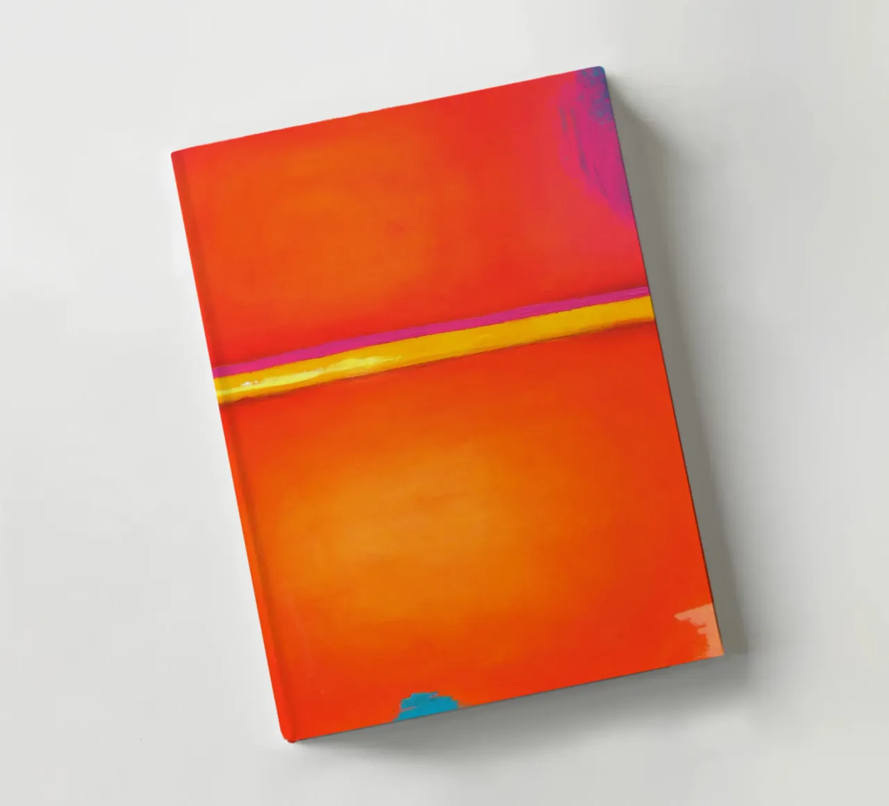 Vue sur l'été - Jaune Orange Bleu Art abstrait carnet de notes de Petra Lang