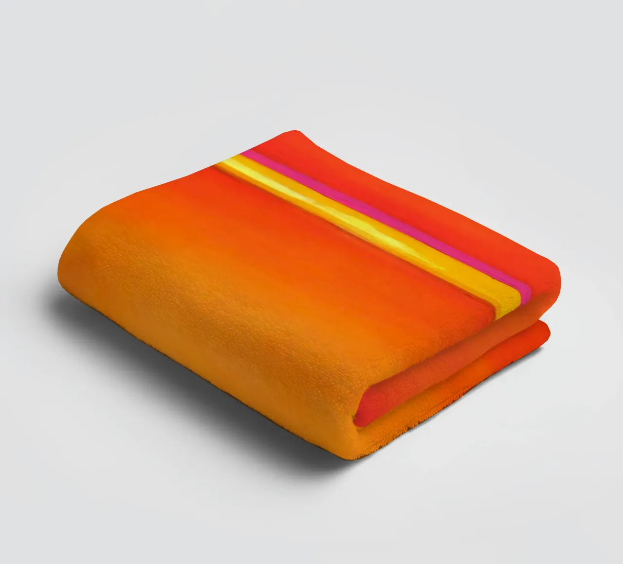Vue sur l'été - Jaune Orange Bleu Art abstrait serviette de bain de Petra Lang