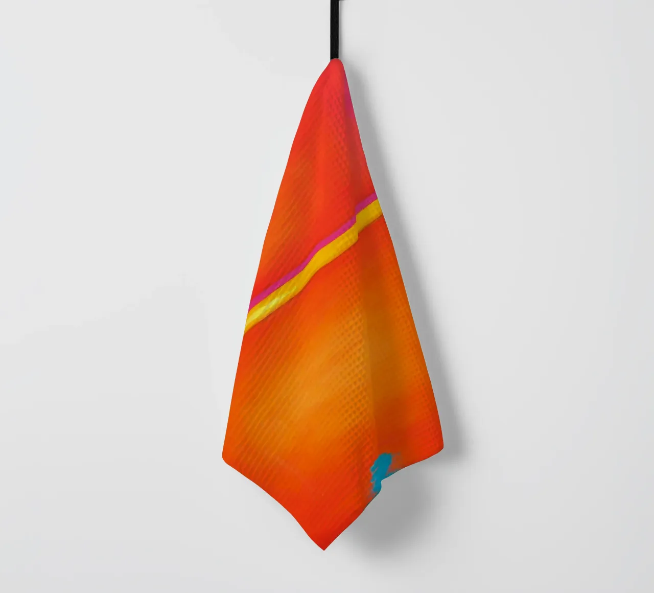 Vue sur l'été - Jaune Orange Bleu Art abstrait torchon de Petra Lang