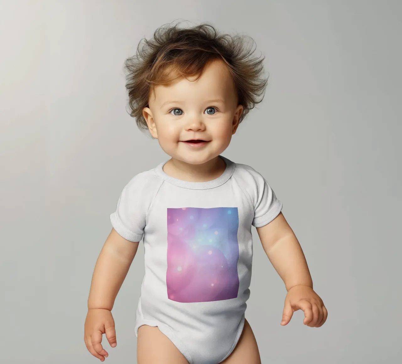 Splendidi colori pastello e luci soffuse e luminose body neonato maniche corte da DesignDoodle