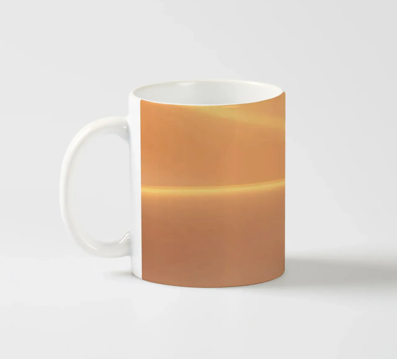 Soft golden waves of light and texture ceramic mug by DesignDoodle