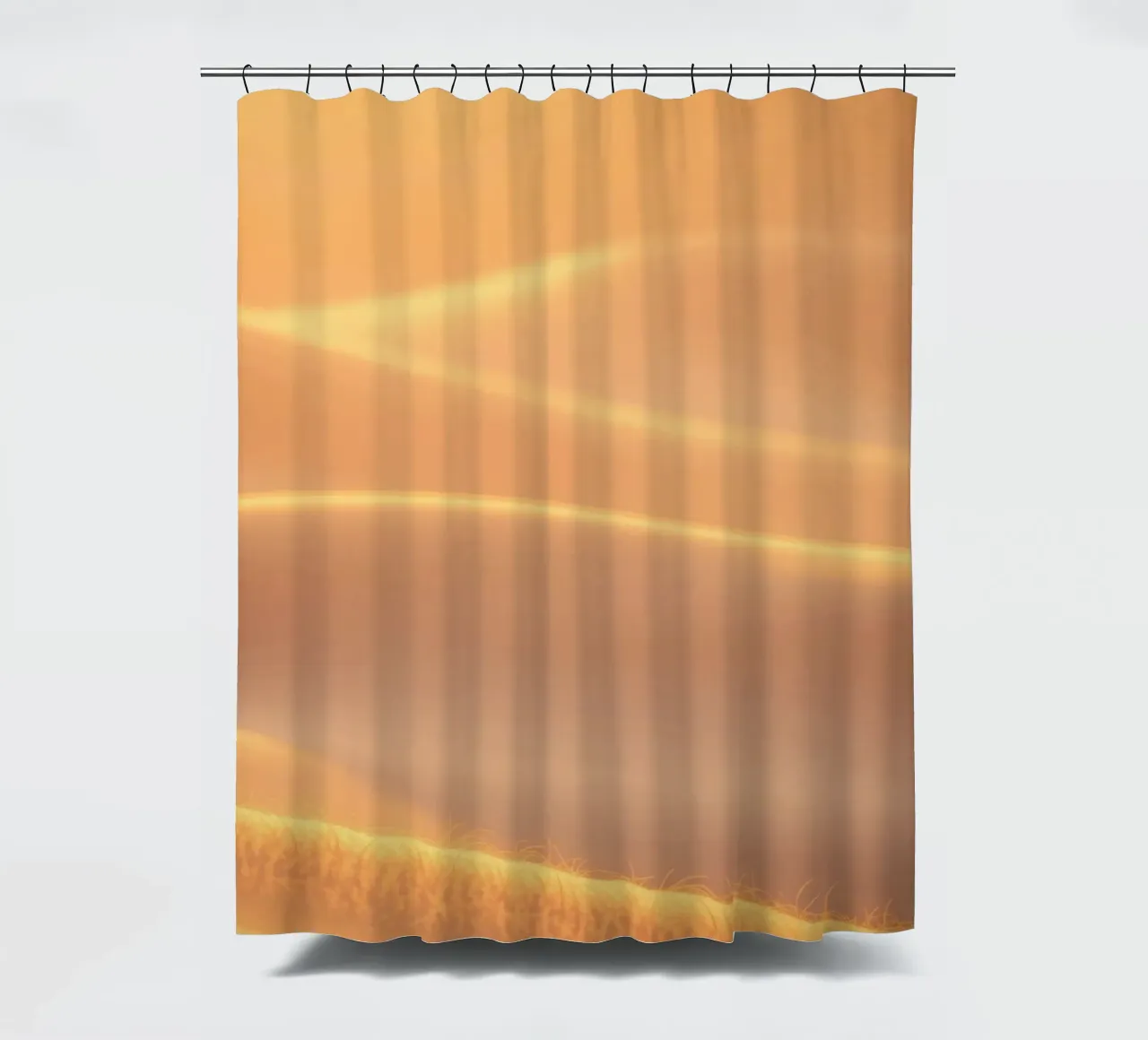 Soft golden waves of light and texture shower curtain by DesignDoodle