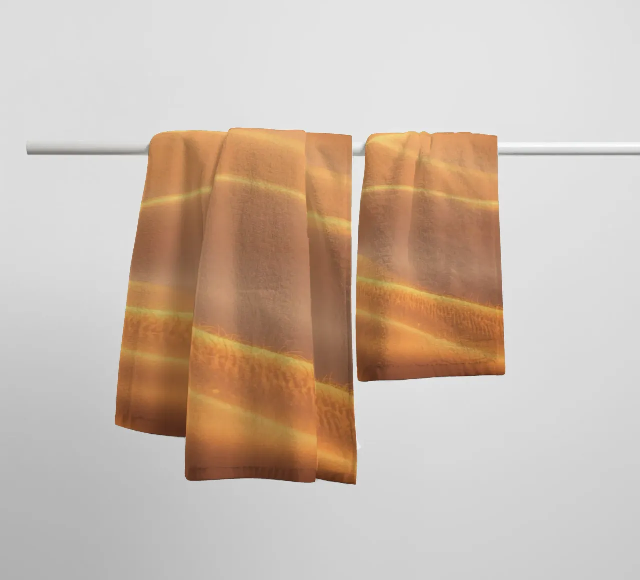 Soft golden waves of light and texture towel by DesignDoodle