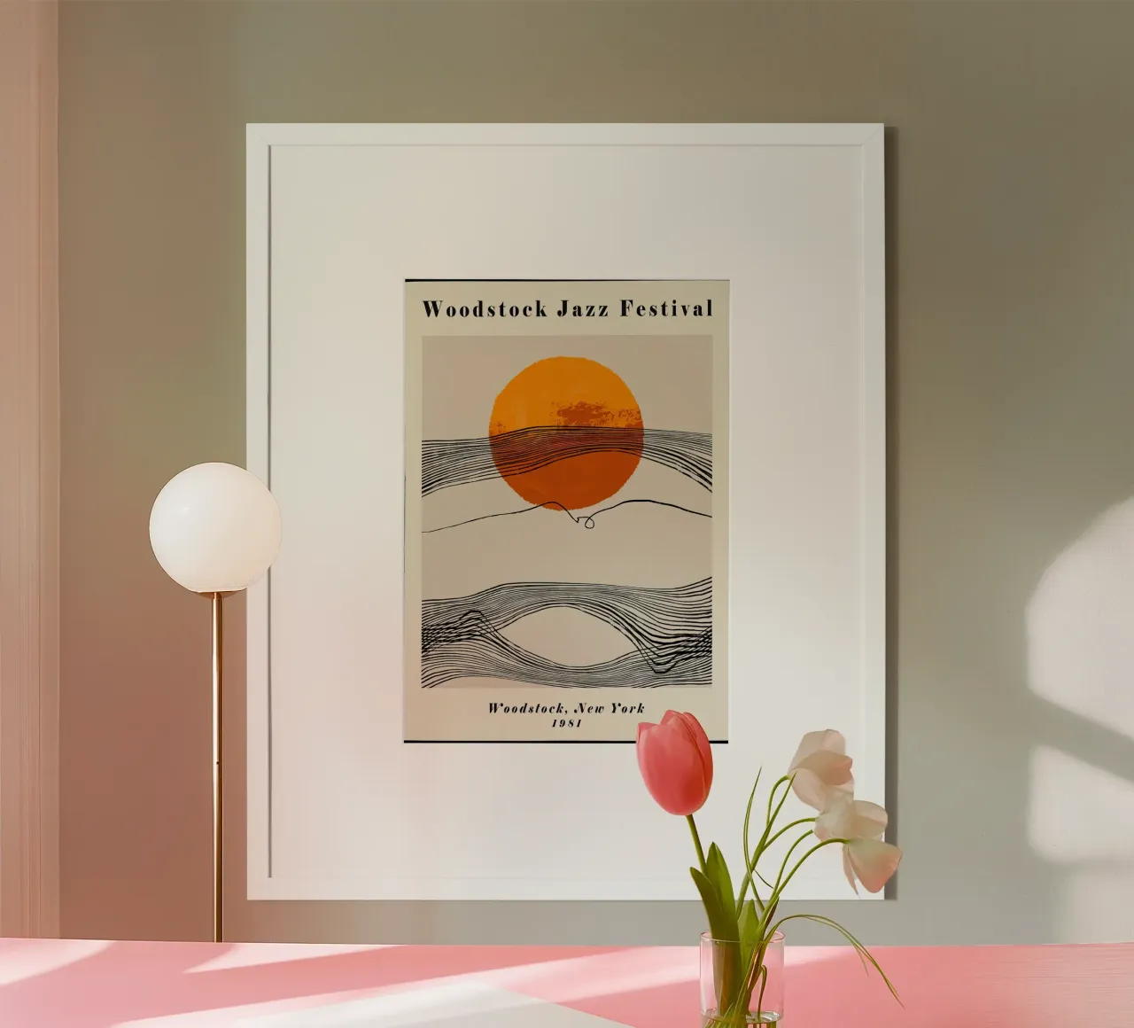 woodstock jazz festival new york 1981 poster con telaio in alluminio da phillipp veisenberg