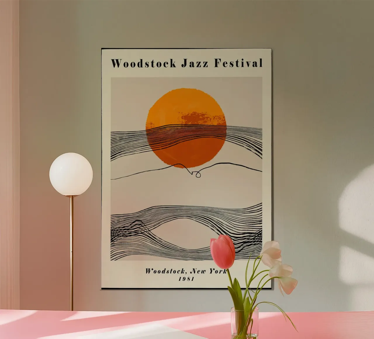 woodstock jazz festival new york 1981 poster con telaio in alluminio da phillipp veisenberg
