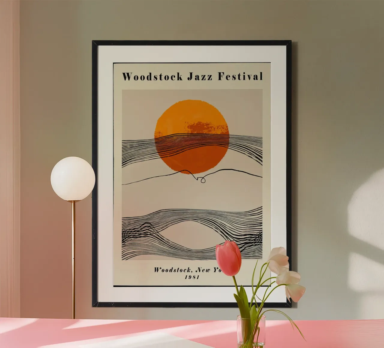 woodstock jazz festival new york 1981 poster con telaio in alluminio da phillipp veisenberg