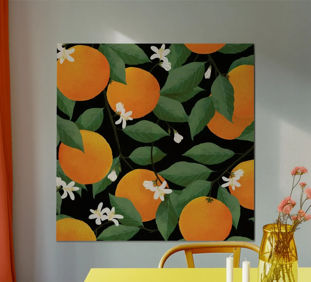 Fresh Citrus Dark poster con telaio in legno da Laura Graves