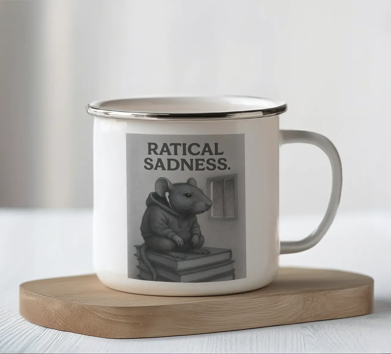 Meme divertente sui ratti tazza in smalto da Funny Humor Art