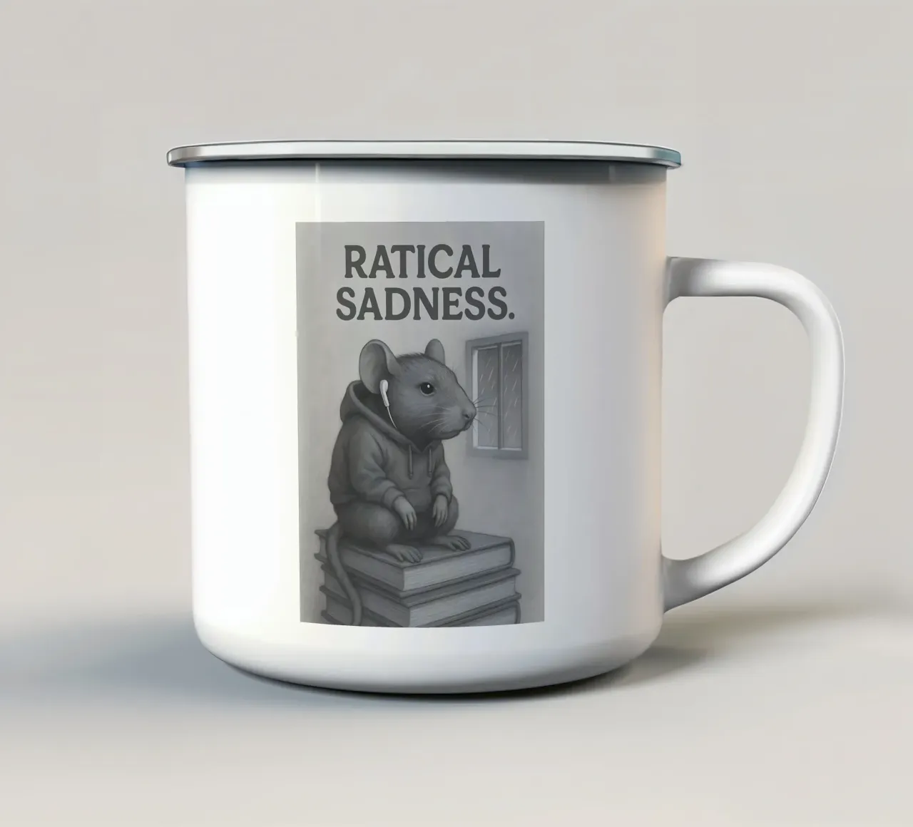 Meme divertente sui ratti tazza in smalto da Funny Humor Art