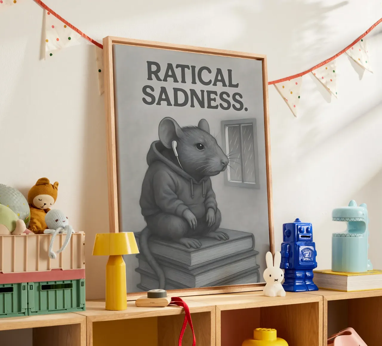 Funny Rat Meme canvas met Baklijst van Funny Humor Art