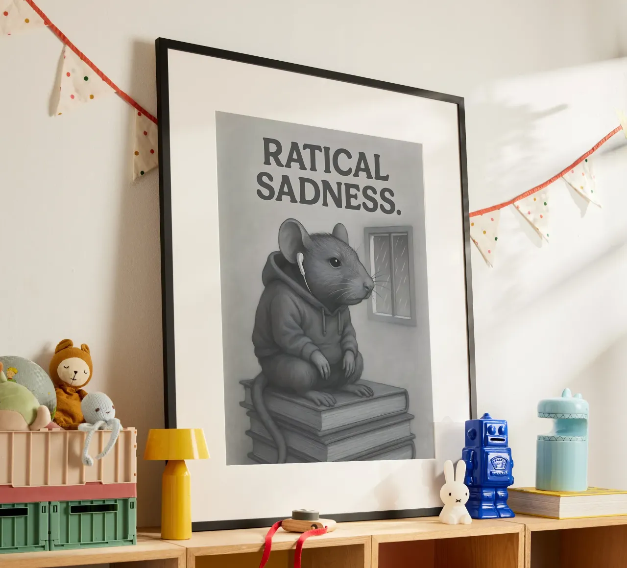 Meme divertente sui ratti poster con telaio in alluminio da Funny Humor Art