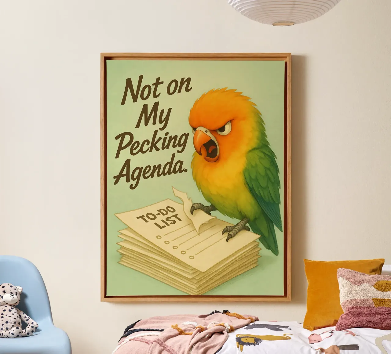 Meme divertente sull'uccello africano tela con Cornice a cassetta da Funny Humor Art