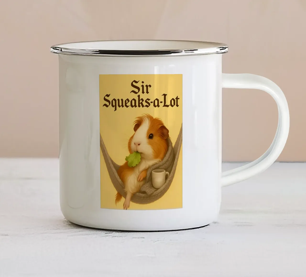Funny Guinea Pig Meme tazza in smalto da Funny Humor Art