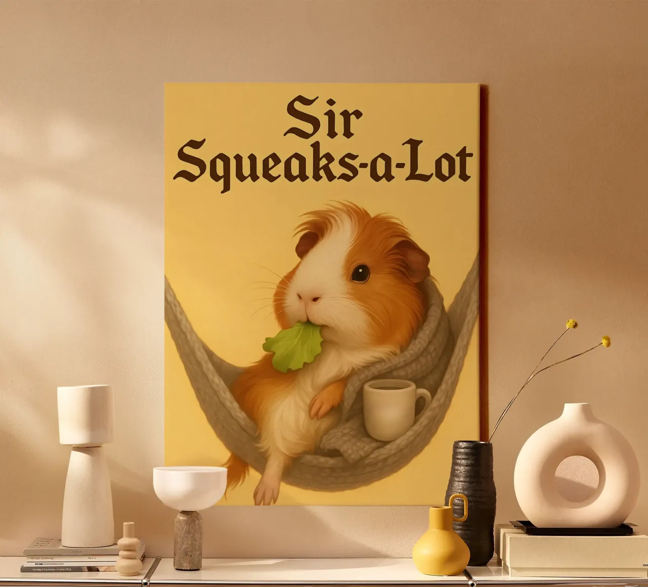 Funny Guinea Pig Meme tela con Cornice a cassetta da Funny Humor Art