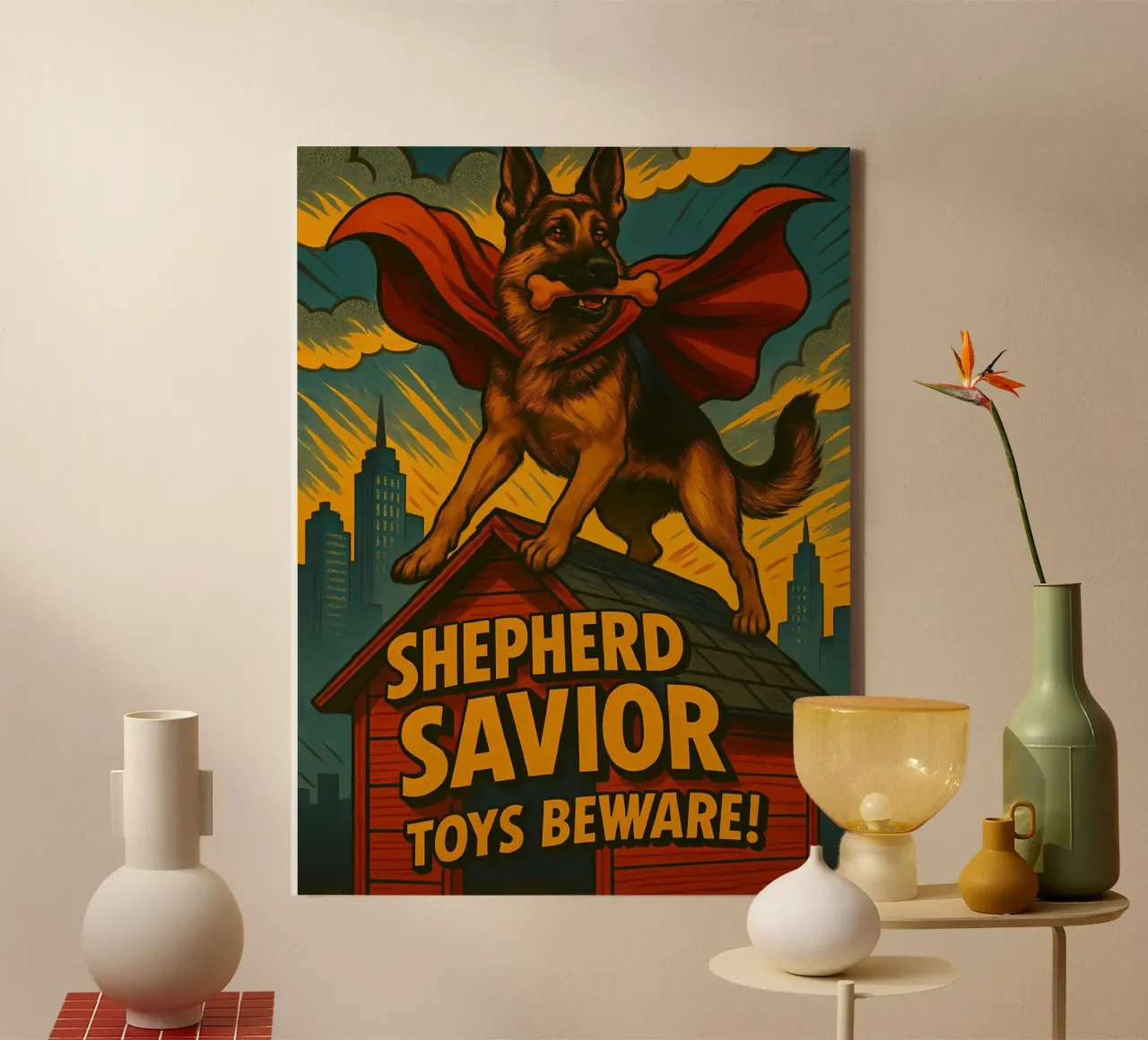Grappige Duitse Herder Meme canvas met Baklijst van Funny Humor Art