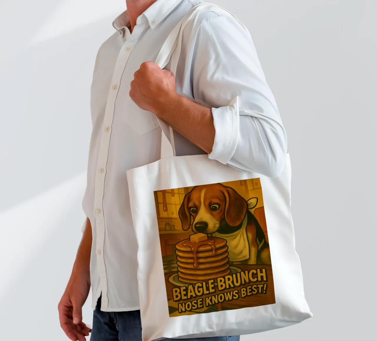 Lustiges Beagle-Memo Jutebeutel von Funny Humor Art