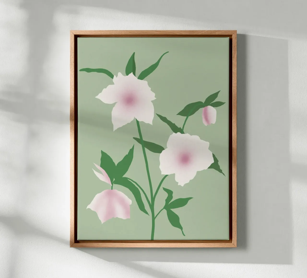 Fiore bianco di porcellana tela con Cornice a cassetta da Little Dean