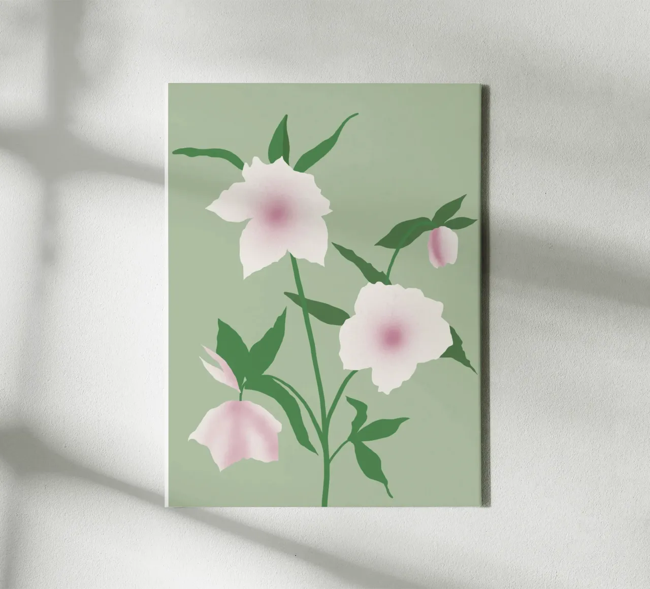 Fiore bianco di porcellana tela con Cornice a cassetta da Little Dean