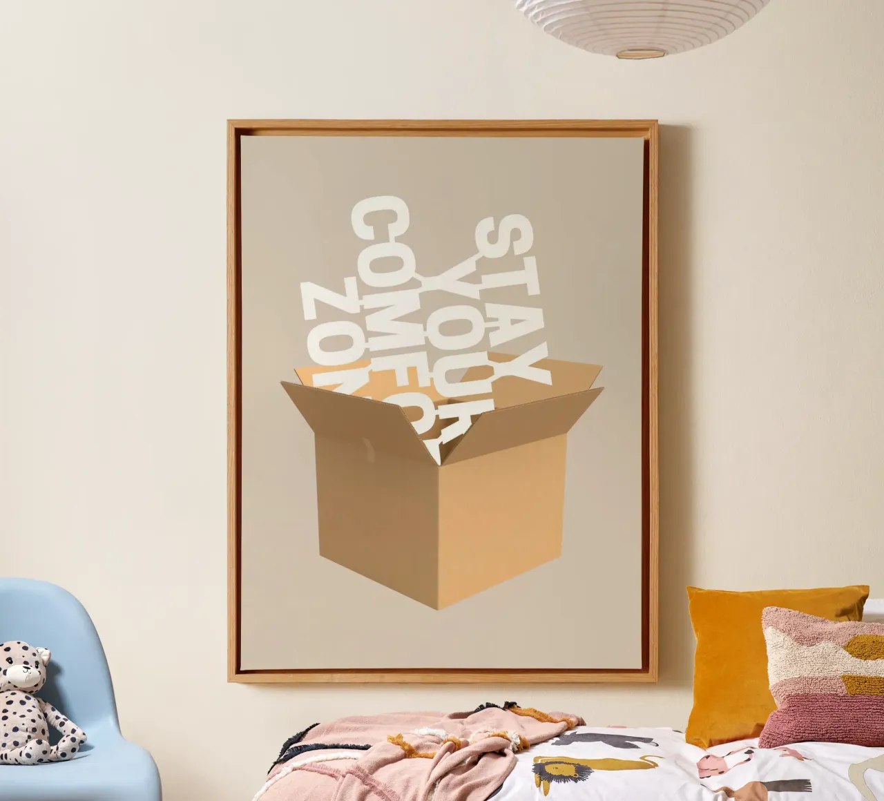 Bleiben Sie in Ihrer Komfortzone Leinwand mit Schattenfugenrahmen von Little Dean