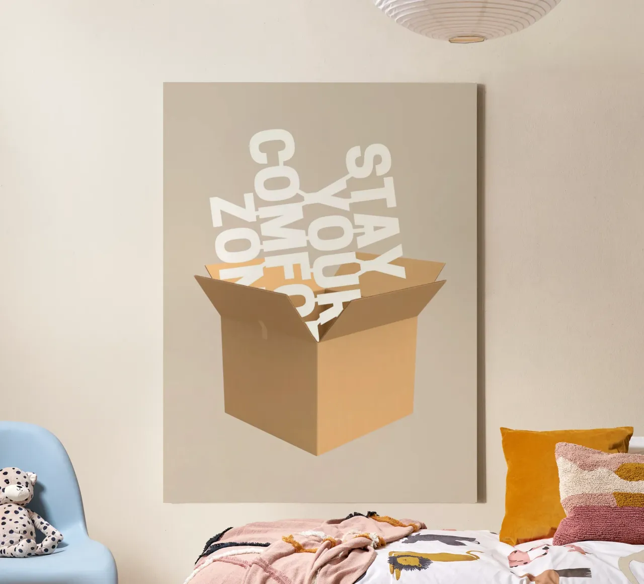 Bleiben Sie in Ihrer Komfortzone Leinwand mit Schattenfugenrahmen von Little Dean