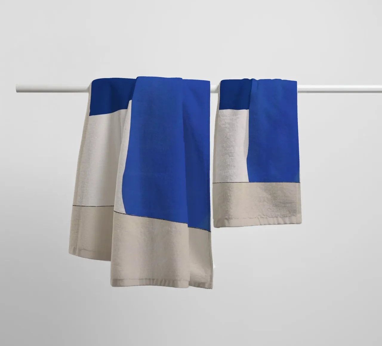 Minimal midcentury geometric block towel by Little Dean