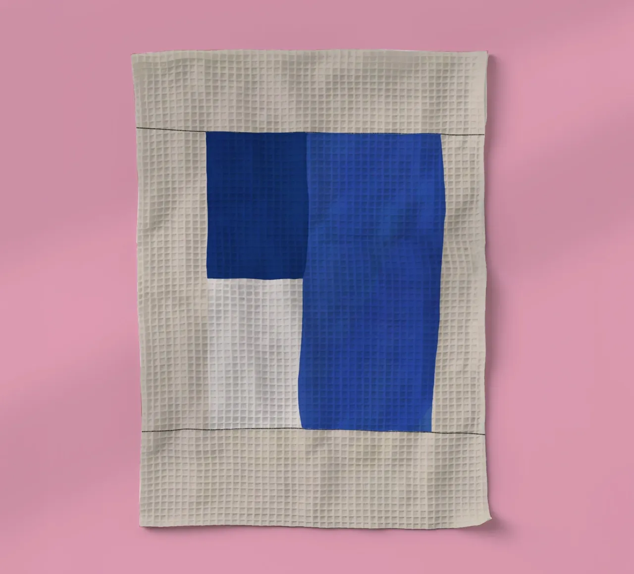 Minimal midcentury geometric block tea towel by Little Dean