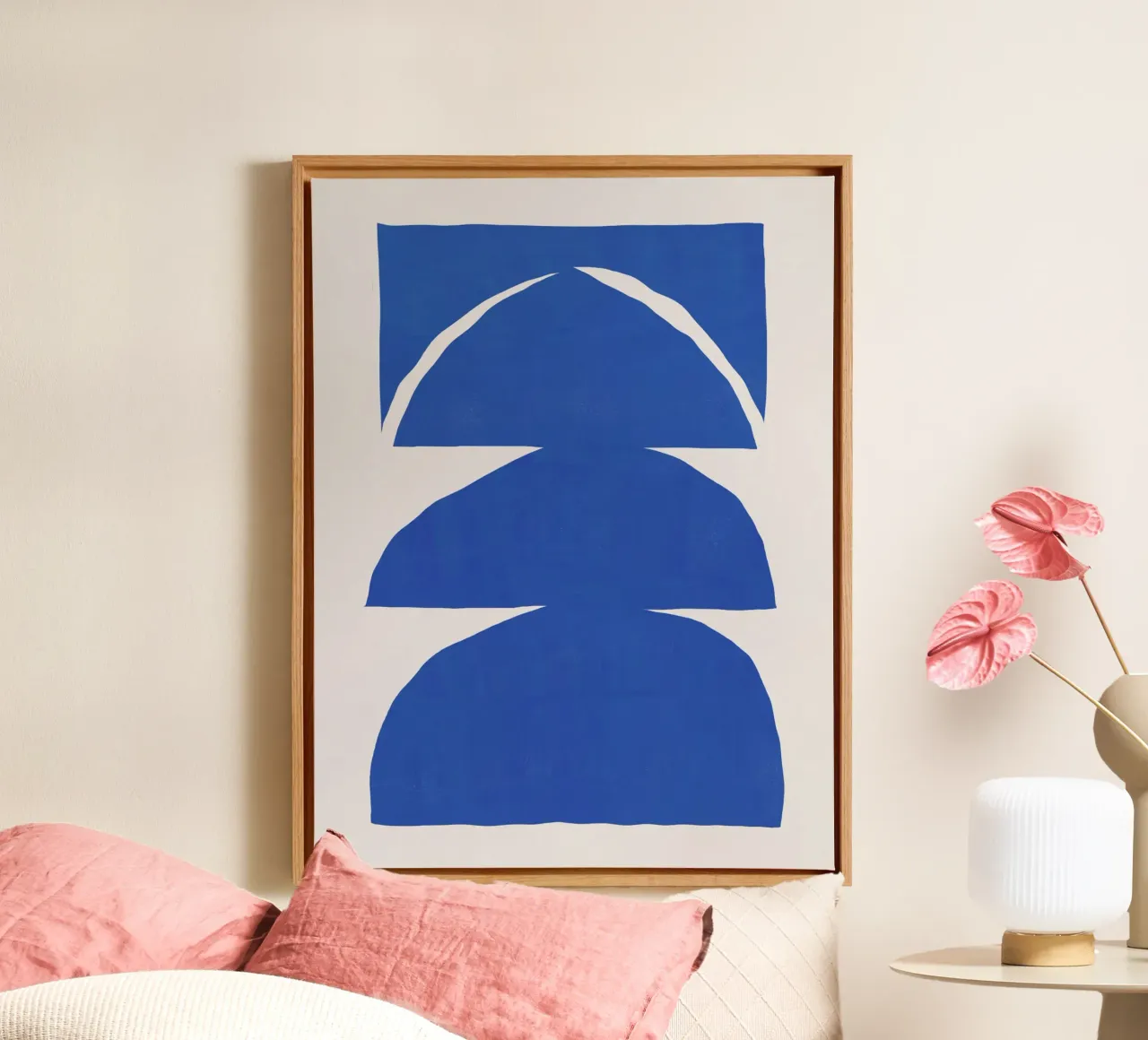 Taglio blu cobalto tela con Cornice a cassetta da Little Dean