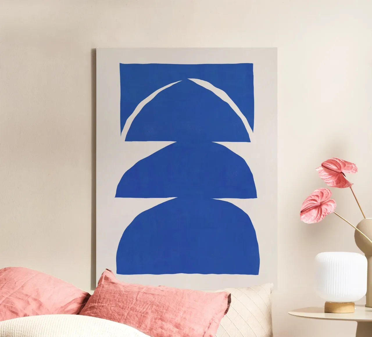 Taglio blu cobalto tela con Cornice a cassetta da Little Dean