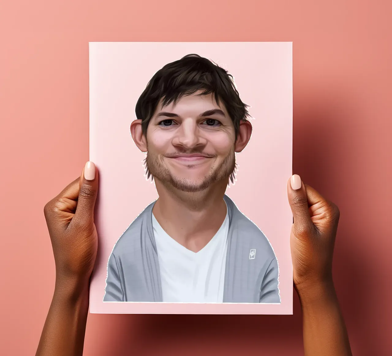 Ashton Kutcher Stickerbogen von Rob Art | Illustration
