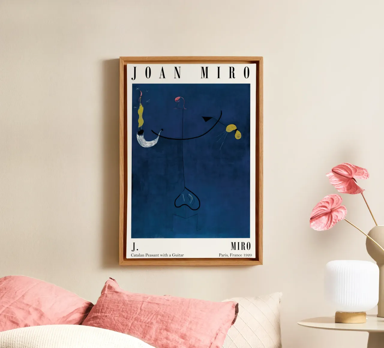Poster della mostra di Joan Mirò tela con Cornice a cassetta da khanrosie