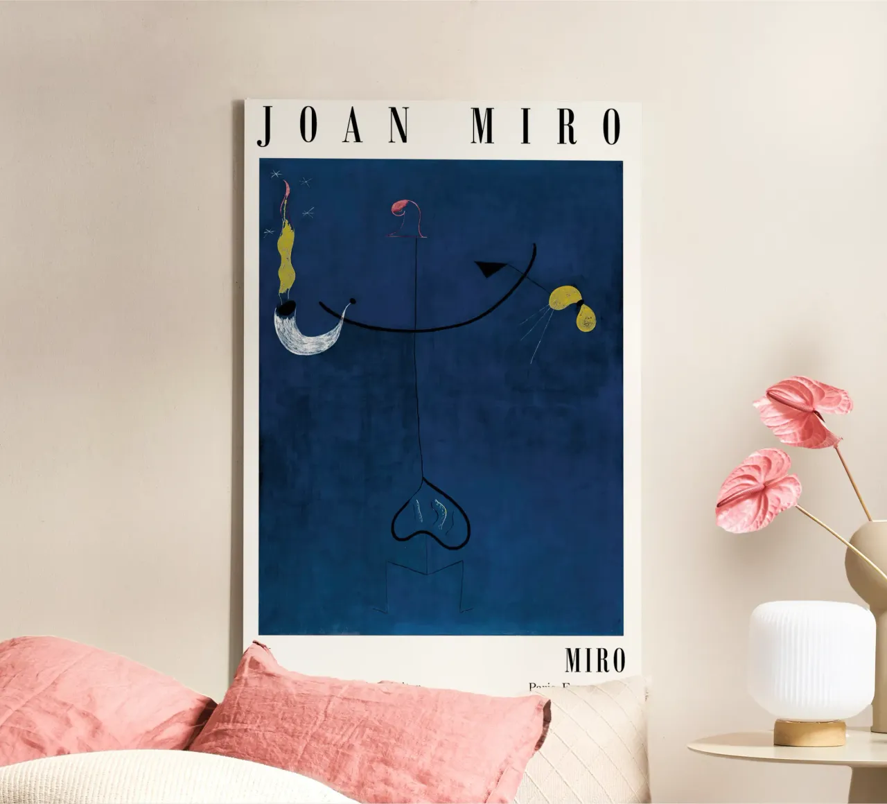 Poster della mostra di Joan Mirò tela con Cornice a cassetta da khanrosie