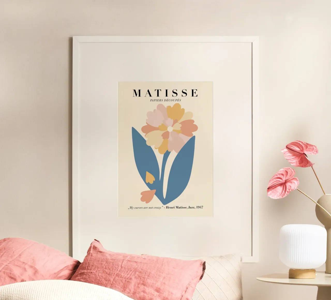 Henri Matisse Dipendente dai fiori poster con telaio in plastica da Perdana shop