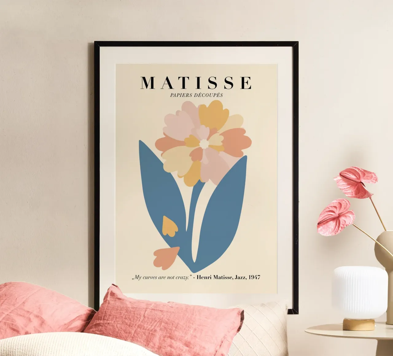 Henri Matisse Dipendente dai fiori poster con telaio in plastica da Perdana shop