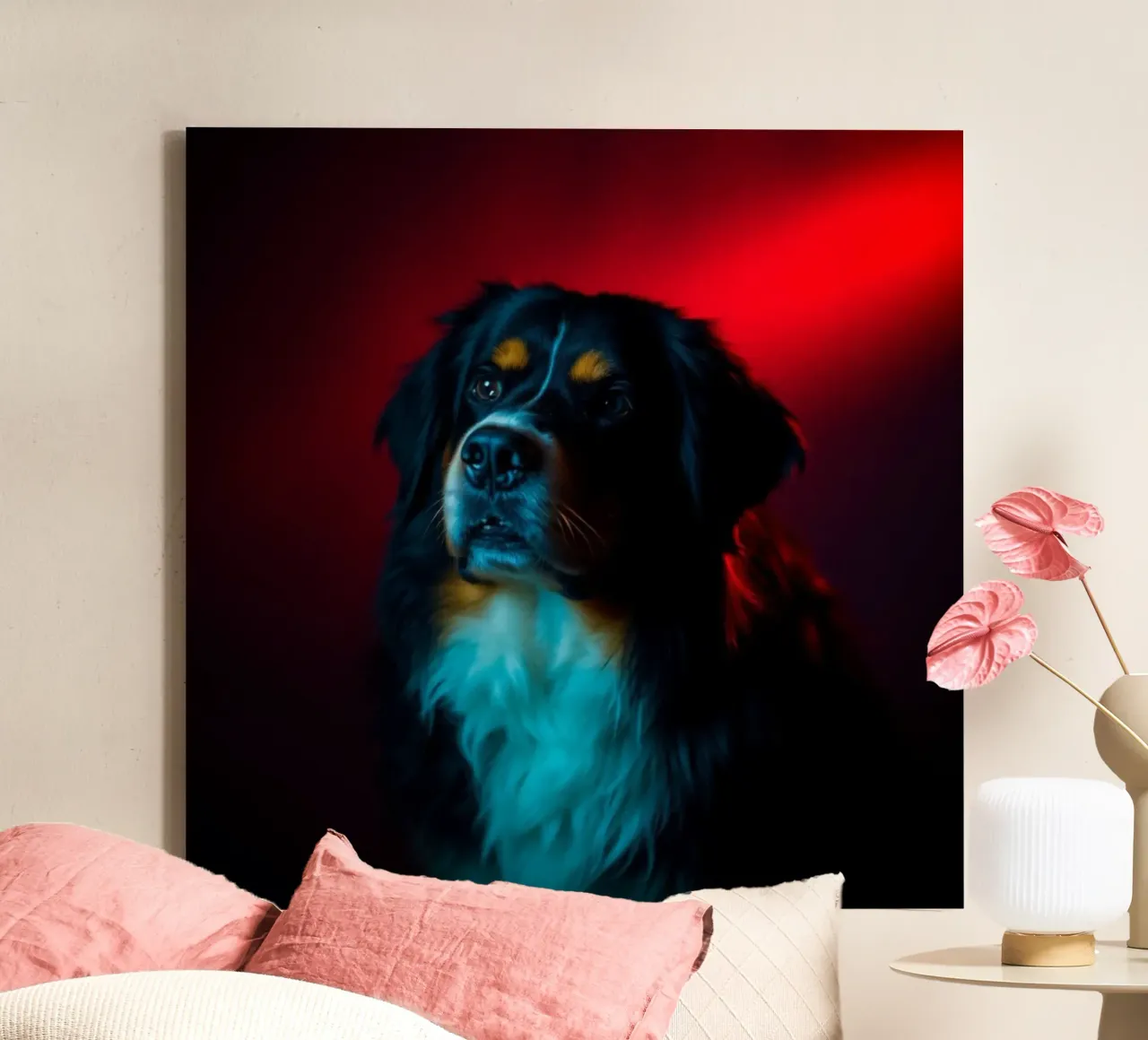 Beautiful Bernese Mountain Dog #3 canvas with Floater frame by Yumis.Beargang.and.Me
